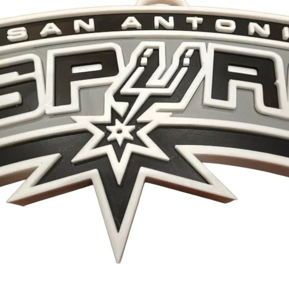 San Antonio Spurs NBA Basketball Logo Hanging Charm/Tag Black Gray White
